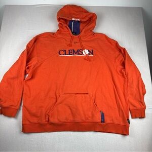 VTG Nike Team Clemson Tigers Orange Center Swoosh Hoodie 4XL  Y2K 90s College